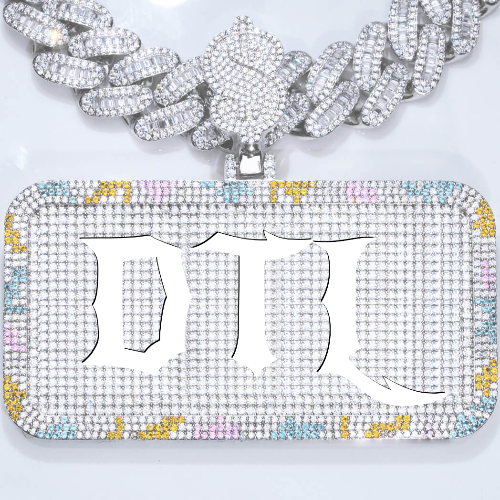 CUSTOM LETTER NECKLACE 3D COLORFUL SQUARE