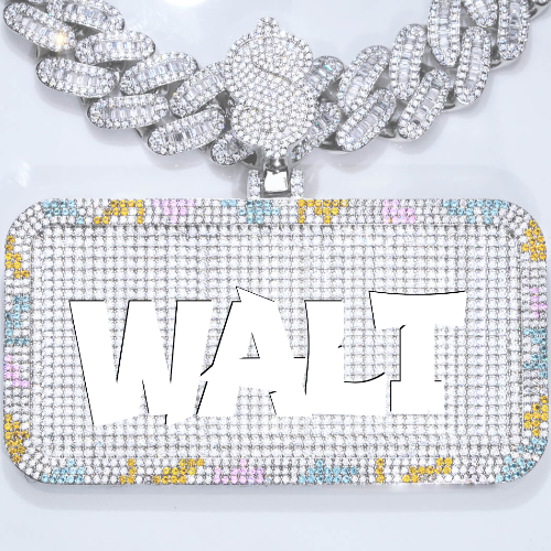 CUSTOM LETTER NECKLACE 3D COLORFUL SQUARE