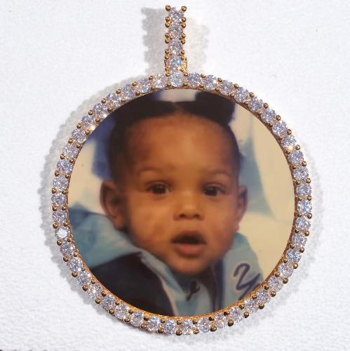LARGE 3D CIRCLE CUSTOM PICTURE PENDANT