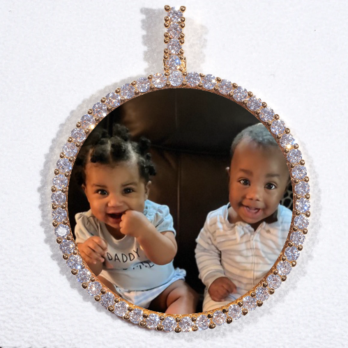 LARGE 3D CIRCLE CUSTOM PICTURE PENDANT