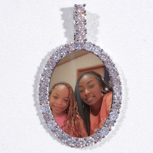 Large 3D Oval Custom Picture Pendant