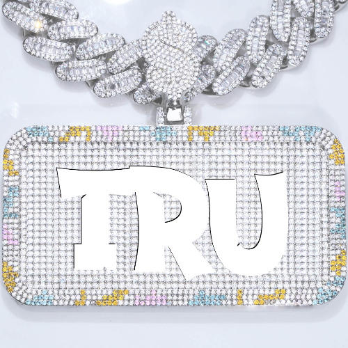 CUSTOM LETTER NECKLACE 3D COLORFUL SQUARE