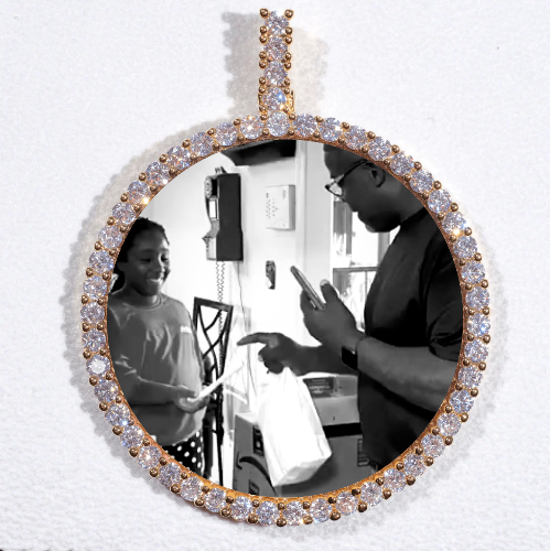 LARGE 3D CIRCLE CUSTOM PICTURE PENDANT