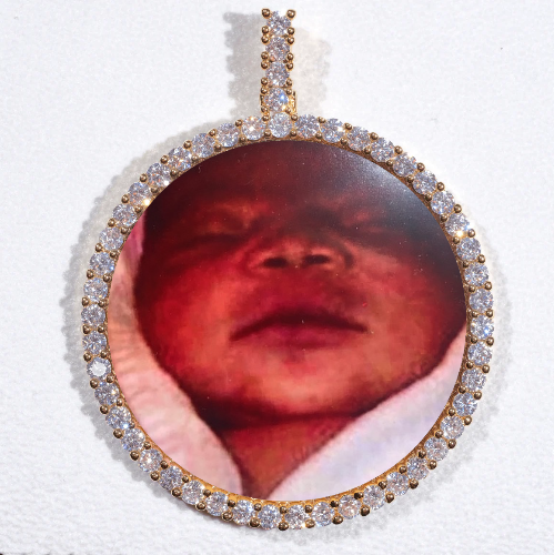 LARGE 3D CIRCLE CUSTOM PICTURE PENDANT