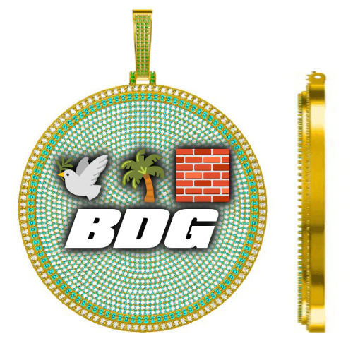 CUSTOM LETTER NECKLACE 3D BIG DISC