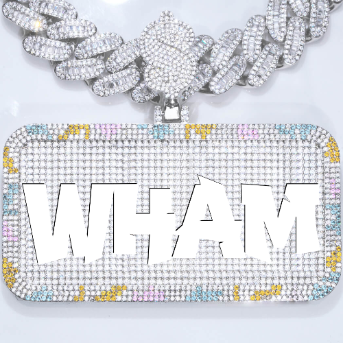 CUSTOM LETTER NECKLACE 3D COLORFUL SQUARE