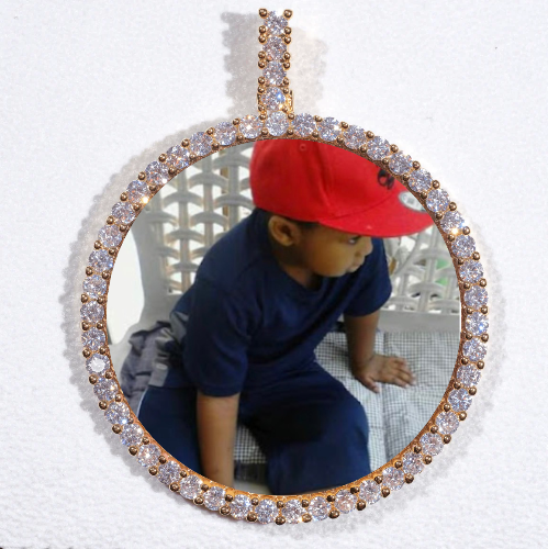 LARGE 3D CIRCLE CUSTOM PICTURE PENDANT