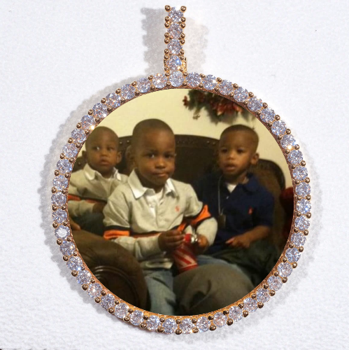 LARGE 3D CIRCLE CUSTOM PICTURE PENDANT