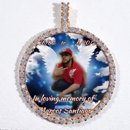 LARGE 3D CIRCLE CUSTOM PICTURE PENDANT