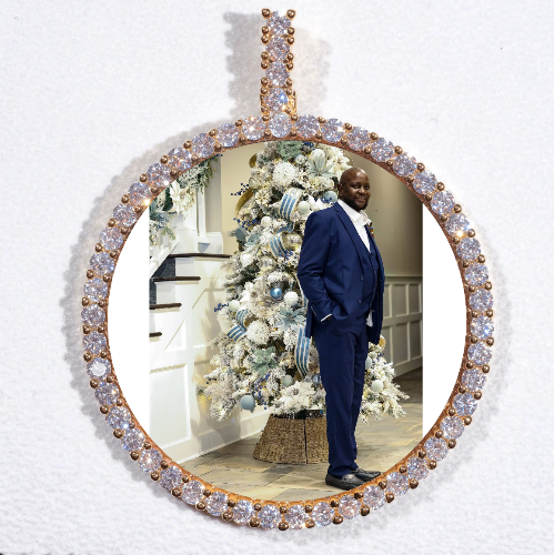 LARGE 3D CIRCLE CUSTOM PICTURE PENDANT