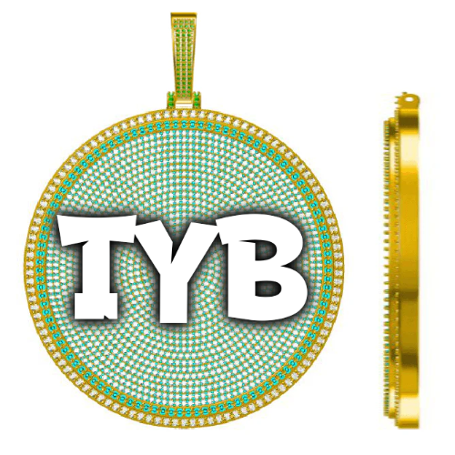CUSTOM LETTER NECKLACE 3D BIG DISC
