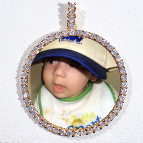 LARGE 3D CIRCLE CUSTOM PICTURE PENDANT