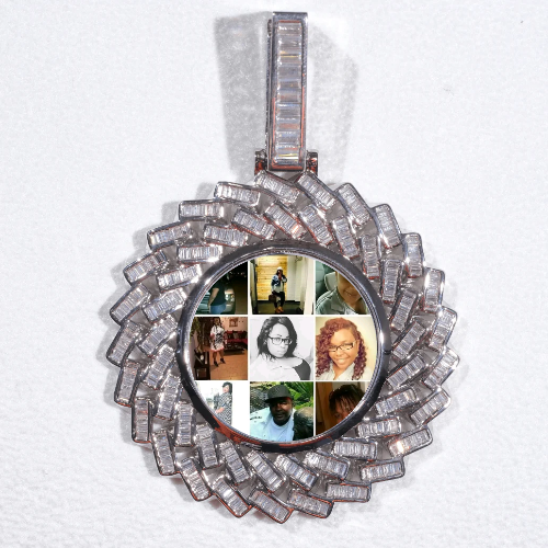 Large 3D Baguette Custom Picture Pendant