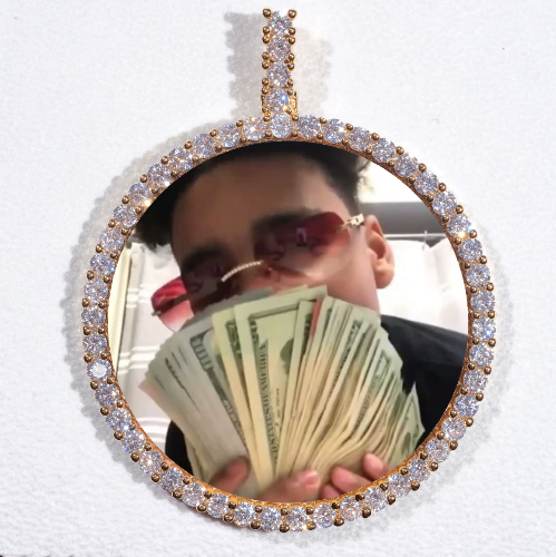 LARGE 3D CIRCLE CUSTOM PICTURE PENDANT