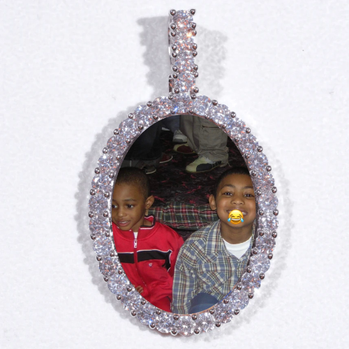Large 3D Oval Custom Picture Pendant