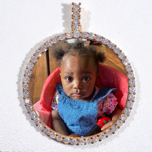 LARGE 3D CIRCLE CUSTOM PICTURE PENDANT