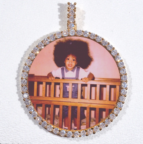 LARGE 3D CIRCLE CUSTOM PICTURE PENDANT