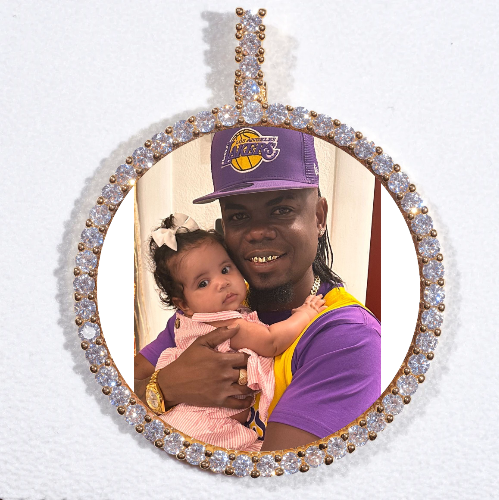 LARGE 3D CIRCLE CUSTOM PICTURE PENDANT