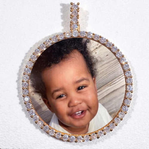 LARGE 3D CIRCLE CUSTOM PICTURE PENDANT
