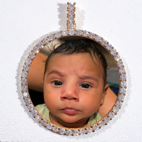 LARGE 3D CIRCLE CUSTOM PICTURE PENDANT