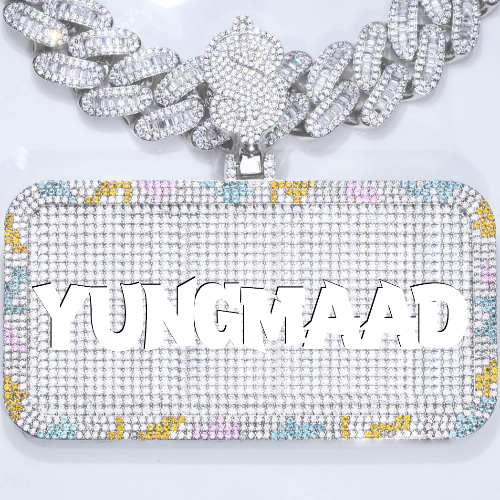CUSTOM LETTER NECKLACE 3D COLORFUL SQUARE
