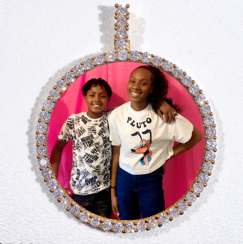 LARGE 3D CIRCLE CUSTOM PICTURE PENDANT