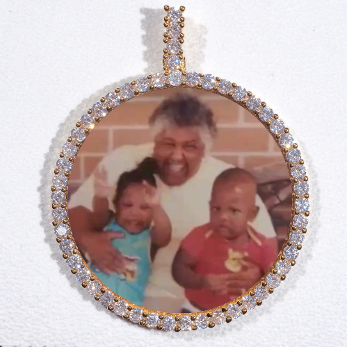 LARGE 3D CIRCLE CUSTOM PICTURE PENDANT