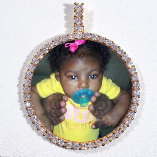 LARGE 3D CIRCLE CUSTOM PICTURE PENDANT