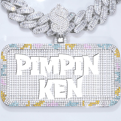 CUSTOM LETTER NECKLACE 3D COLORFUL SQUARE