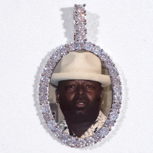 Large 3D Oval Custom Picture Pendant