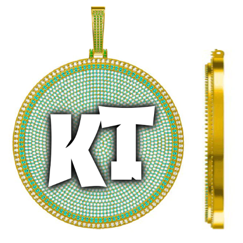 CUSTOM LETTER NECKLACE 3D BIG DISC