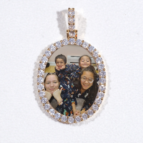 3D Oval Custom Picture Pendant