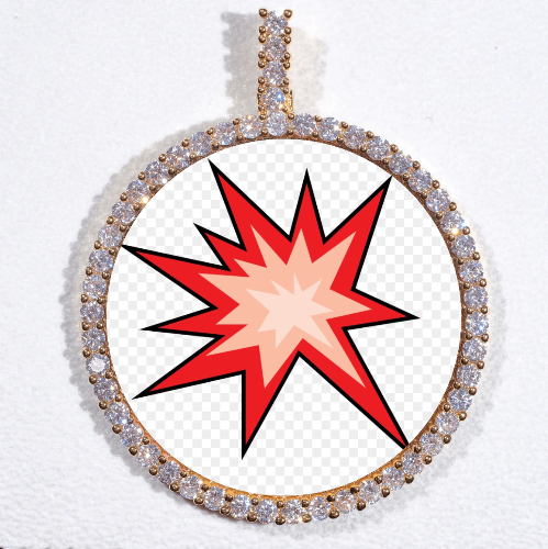 LARGE 3D CIRCLE CUSTOM PICTURE PENDANT