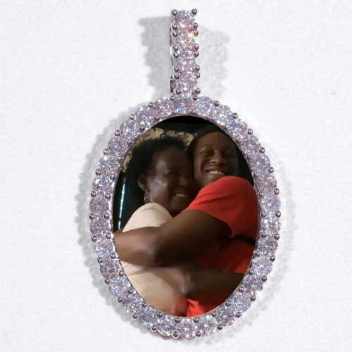 Large 3D Oval Custom Picture Pendant