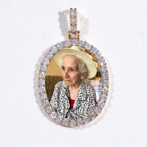 3D Oval Custom Picture Pendant