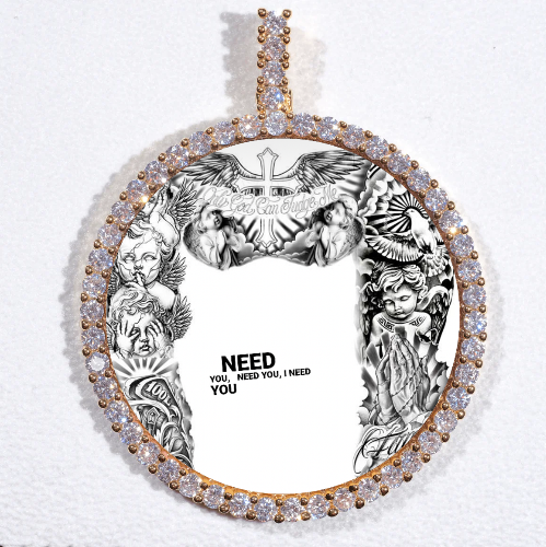 LARGE 3D CIRCLE CUSTOM PICTURE PENDANT