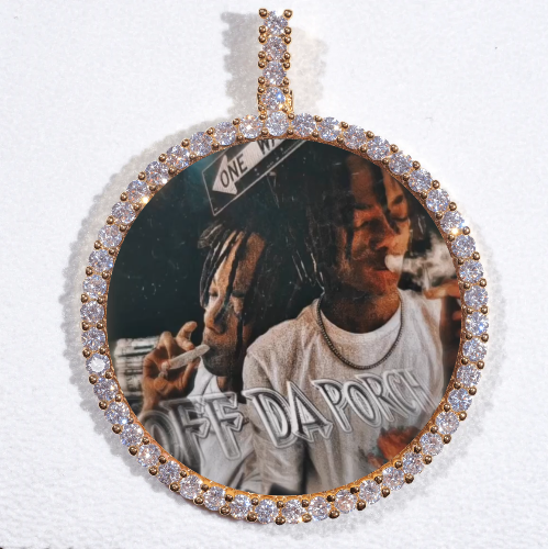 LARGE 3D CIRCLE CUSTOM PICTURE PENDANT