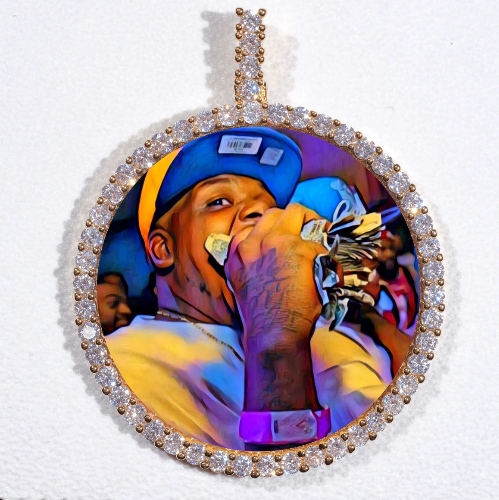 LARGE 3D CIRCLE CUSTOM PICTURE PENDANT