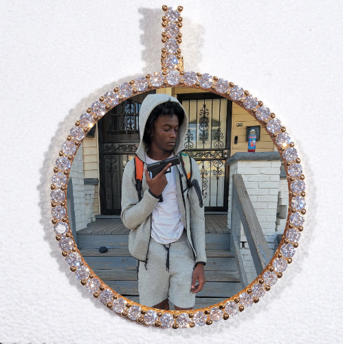 LARGE 3D CIRCLE CUSTOM PICTURE PENDANT