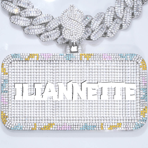 CUSTOM LETTER NECKLACE 3D COLORFUL SQUARE