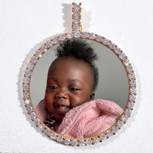 LARGE 3D CIRCLE CUSTOM PICTURE PENDANT