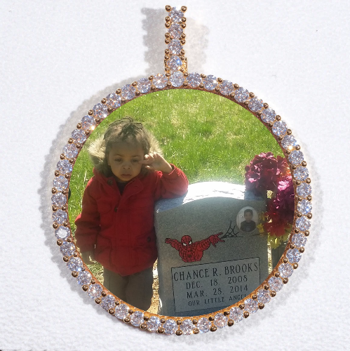 LARGE 3D CIRCLE CUSTOM PICTURE PENDANT