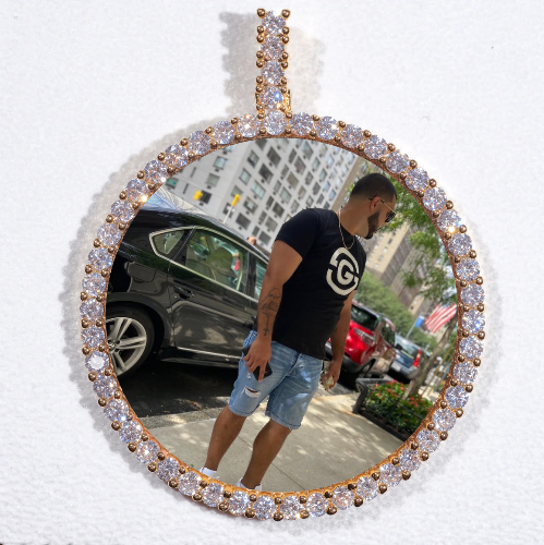 LARGE 3D CIRCLE CUSTOM PICTURE PENDANT