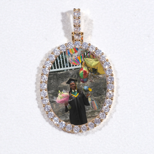 3D Oval Custom Picture Pendant