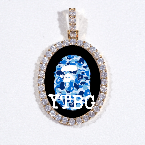 3D Oval Custom Picture Pendant