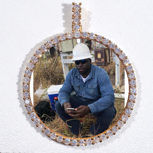 LARGE 3D CIRCLE CUSTOM PICTURE PENDANT