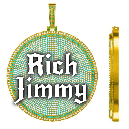 CUSTOM LETTER NECKLACE 3D BIG DISC