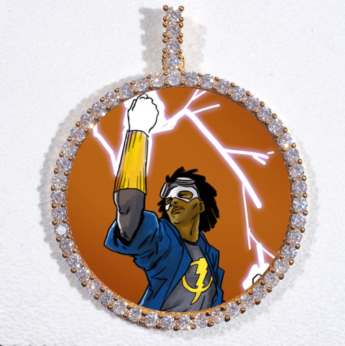 LARGE 3D CIRCLE CUSTOM PICTURE PENDANT