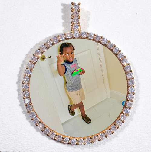 LARGE 3D CIRCLE CUSTOM PICTURE PENDANT