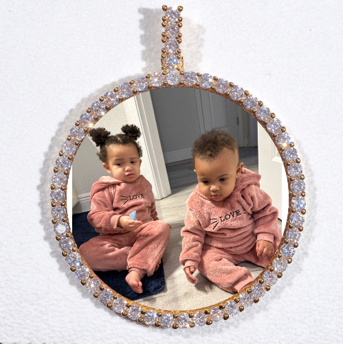 LARGE 3D CIRCLE CUSTOM PICTURE PENDANT
